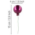 Mini Christmas baubles on wire, mirrored berries, colorful, 40mm, 32 pieces | Floristik24.ie