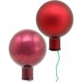 Floristik24 Mini Christmas ball red, pink glass mirror berries Ø40mm 32pcs