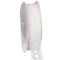 Floristik24 Decorative ribbon with lace, cotton, fine border, on a roll, 25mm wide, 10m long