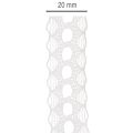 Decorative ribbon with lace, cotton, fine border, on a roll, 25mm wide, 10m long | Floristik24.ie