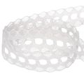 Decorative ribbon with lace, cotton, fine border, on a roll, 25mm wide, 10m long | Floristik24.ie