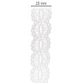 Decorative cotton ribbon with lace pattern on a roll for DIY and decoration, 25mm wide, 10m long | Floristik24.ie