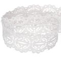 Decorative cotton ribbon with lace pattern on a roll for DIY and decoration, 25mm wide, 10m long | Floristik24.ie