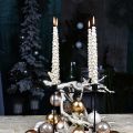 Floristik24 Tapered candles fir gold metallic 30mm × 260mm 2pcs