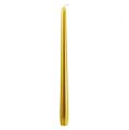 Floristik24 Taper candles 300/23 gold table candles 12 pieces