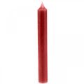 Floristik24 Rod candle red colored candles ruby red 180mm/Ø21mm 6pcs