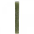 Floristik24 Solid colored candles olive green stick candles 34×240mm 4pcs