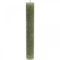 Floristik24 Solid coloured candles olive green taper candles 34×240mm 4 pcs