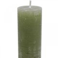 Solid coloured candles olive green taper candles 34×240mm 4 pcs | Floristik24.ie