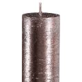 Taper candles dyed copper lacquered 34x300mm 4 pcs | Floristik24.ie