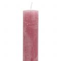 Taper candles dyed old pink 34mm x 240mm 4 pcs | Floristik24.ie