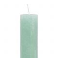 Taper Candles Solid Colored Light Green 34mm x 240mm 4 Pcs | Floristik24.ie