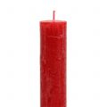 Solid-colored red taper candles, 34mm x 240mm, 4 pieces | Floristik24.ie