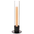Taper candle holder with glass