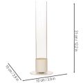 Modern taper candle holder with glass cylinder and base, 31cm | Floristik24.ie