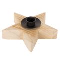 Floristik24 Rustic wooden star candle holder for taper candles, 16cm