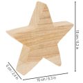 Rustic wooden star candle holder for taper candles, 16cm | Floristik24.ie