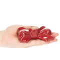Red bow-shaped candle holders for 11cm taper candles, 2 pieces | Floristik24.ie