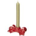 Red bow-shaped candle holders for 11cm taper candles, 2 pieces | Floristik24.ie