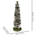 Candlestick in Christmas tree design, green metal, 45cm | Floristik24.ie
