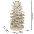 Pine cone design candle holder for taper candles, 17cm | Floristik24.ie