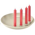 Taper candle holder for 4 candles, candle bowl, grey metal, Ø30cm | Floristik24.ie