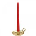 Floristik24 Candlestick metal stick candle holder gold Ø9.5cm 4pcs
