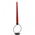 Floristik24 Candlestick black metal ring stick candle holder Ø10.5cm