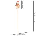 Wooden snowman stakes for flower decorations, Christmas, 31cm, 12 pieces | Floristik24.ie