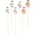 Wooden snowman stakes for