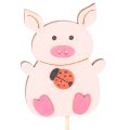 Decorative wooden garden stakes, piglet style, 31cm, 16 pieces | Floristik24.ie