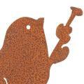 Bird garden stake, rusted metal decorative stake, 52cm | Floristik24.ie