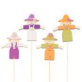 Floristik24 Wooden Scarecrow Decorations, Assorted Colors, 30cm, 12 Pieces