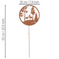 Garden stake, rust-colored, round, deer silhouette, forest decoration, 53cm, 2 pieces | Floristik24.ie