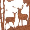 Garden stake, rust-colored, round, deer silhouette, forest decoration, 53cm, 2 pieces | Floristik24.ie