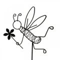 Floristik24 Flower plug metal bee decoration black 8.5cm 4pcs
