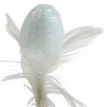 Floristik24 Artificial Easter eggs on a stick pastel decoration egg with feathers H4cm 18pcs