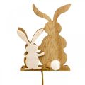 Flower plug bunny decorative plug wood wire 5.5x0.5x7cm 12 pieces