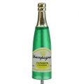 Floristik24 Plug champagne bottles brown, green, yellow 7.5cm L28.5cm 12pcs