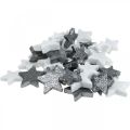 Floristik24 Scatter decoration Christmas stars grey/black Ø4/5cm 40p