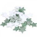 Floristik24 Scatter decoration Christmas scattered stars green white Ø4/5cm 40pcs