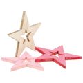Floristik24 Stars to scatter pink, pink, nature 4cm 72pcs