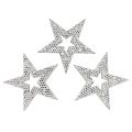 Floristik24 Decorative star silver for scattering 4cm 48pcs
