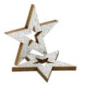 Floristik24 Decorative star silver for scattering 4cm 48pcs