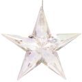 Decorative star ornaments, iridescent clear acrylic, Christmas tree decorations, 9cm, 6 pieces | Floristik24.ie