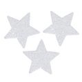 Floristik24 Stars white 6.5cm with mica 36pcs