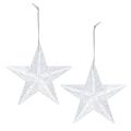 Floristik24 Star to hang clear with mica 9.5cm 12pcs