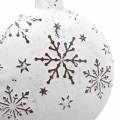 Floristik24 Decorative hanger star and Christmas tree ball with snowflakes metal white Ø9.5 / 7.6cm H10 / 9.2cm 4pcs