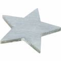 Floristik24 Scattered wooden star blue / gray / white 4cm 72pcs