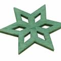 Floristik24 Scattered wooden star green mix 4cm 72pcs